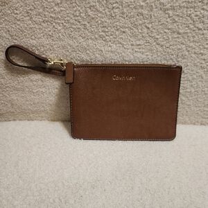 Calvin Klein Brown Leather Wallet Sleek Design